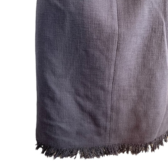 Rebecca Taylor Navy Blue Fringe Raw Hem Hem Mini Dress 4 - Picture 5 of 9